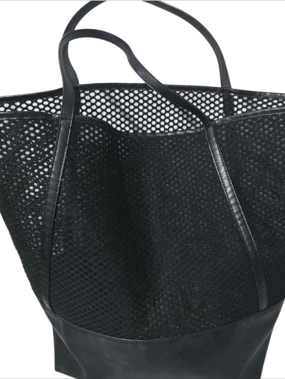 Victoria's Secret Black Tote with Pink Embroidered Logo - Picture 2 of 3